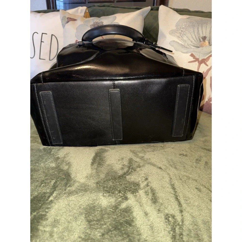 Tumi Briefcase Mens Grey Black Ombre Suede Leather Satchel Messenger Bag